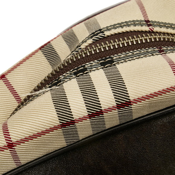 BURBERRY Nova Check Boston Bag Shoulder Beige Canvas Leather Women's - Picture 8 of 10